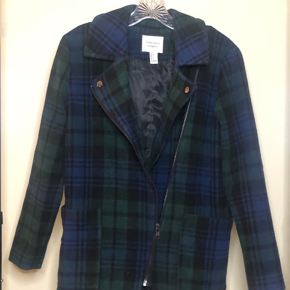 Forever 21 plaid coat size S